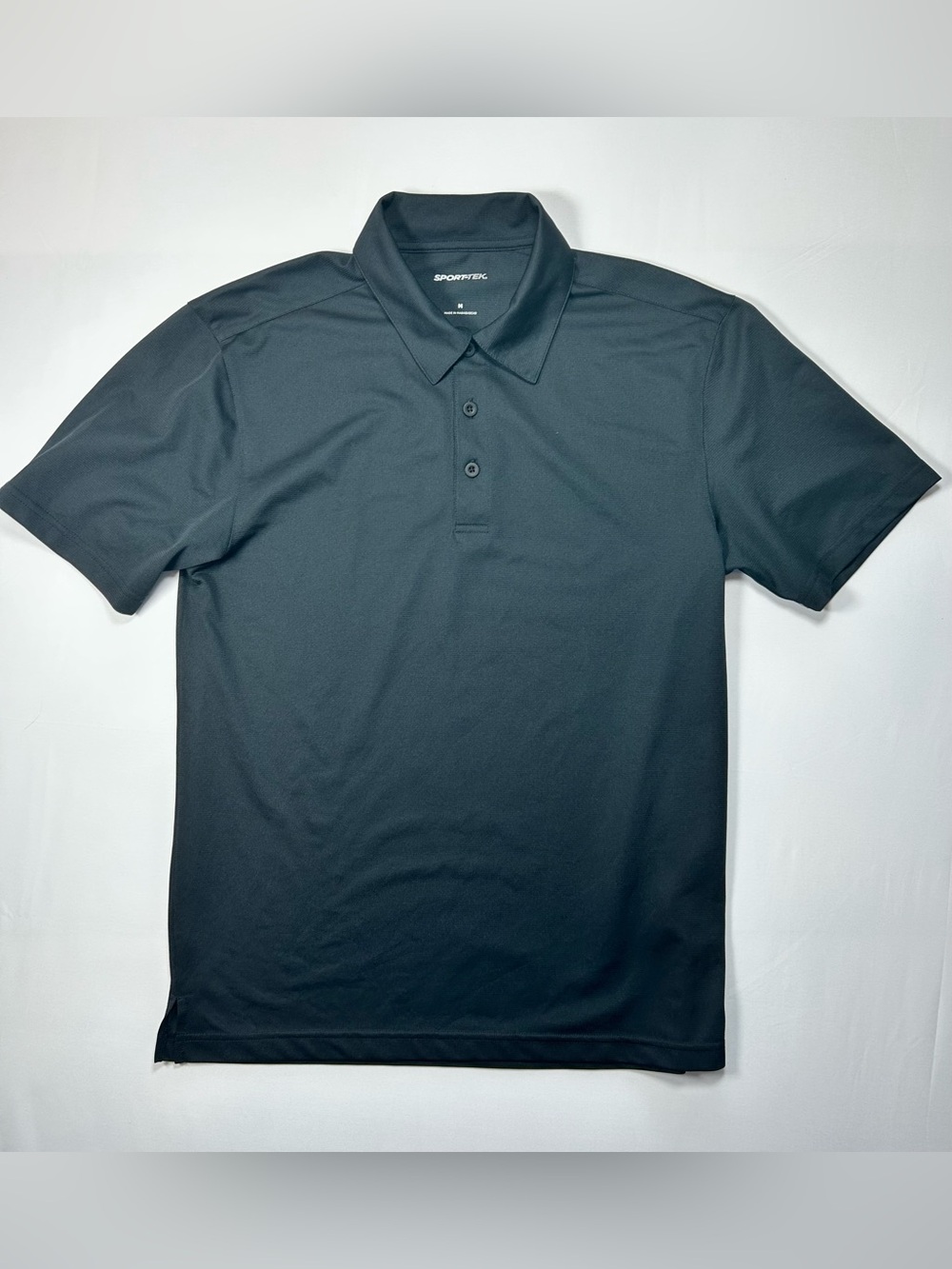 Sport-Tek Mens Black Performance Polo Shirt Short Sleeve Size M